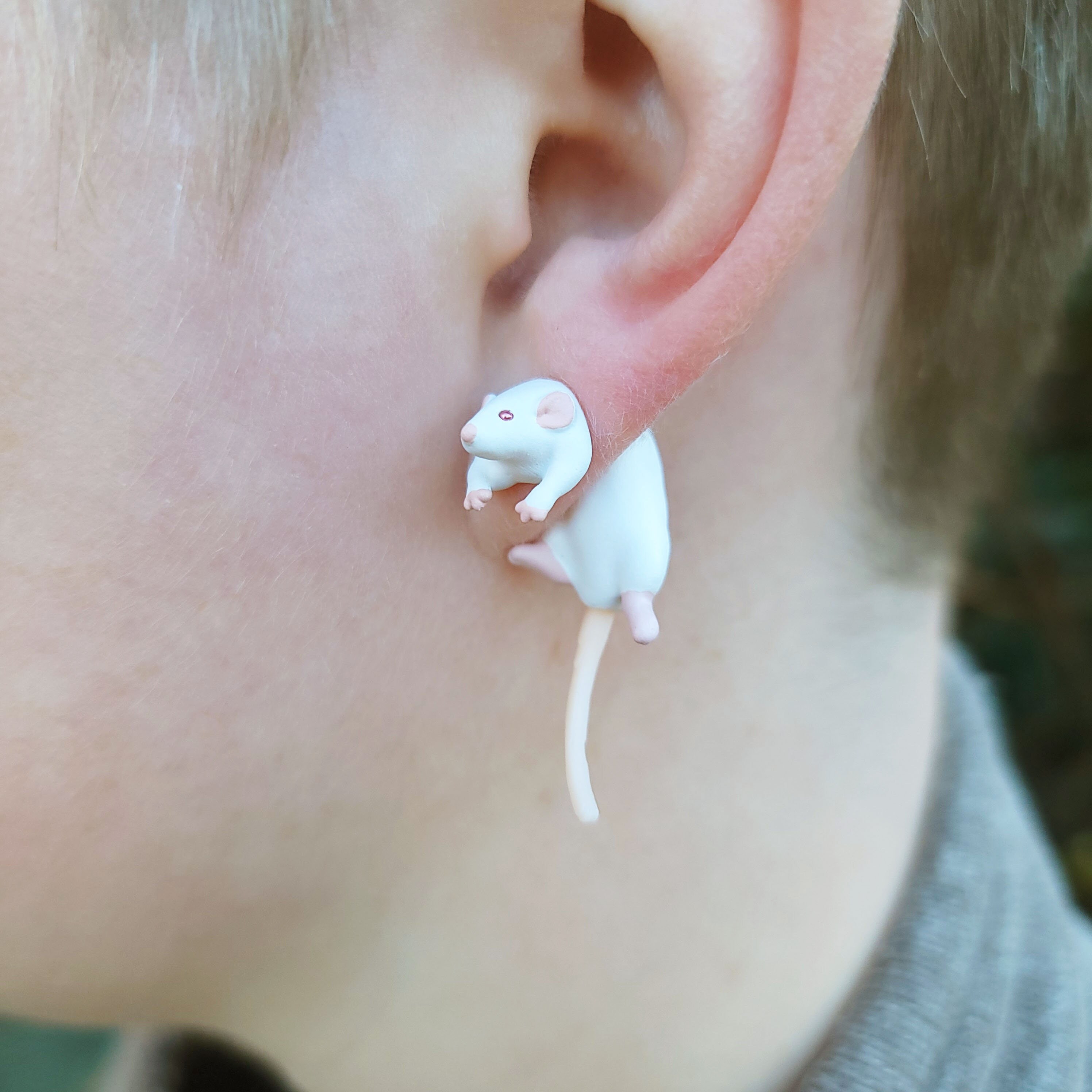 Hand Painted Rat Earrings | 3D Printed - Etsy