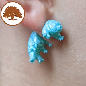 Hand Painted Tardigrade Earrings | 3D Printed