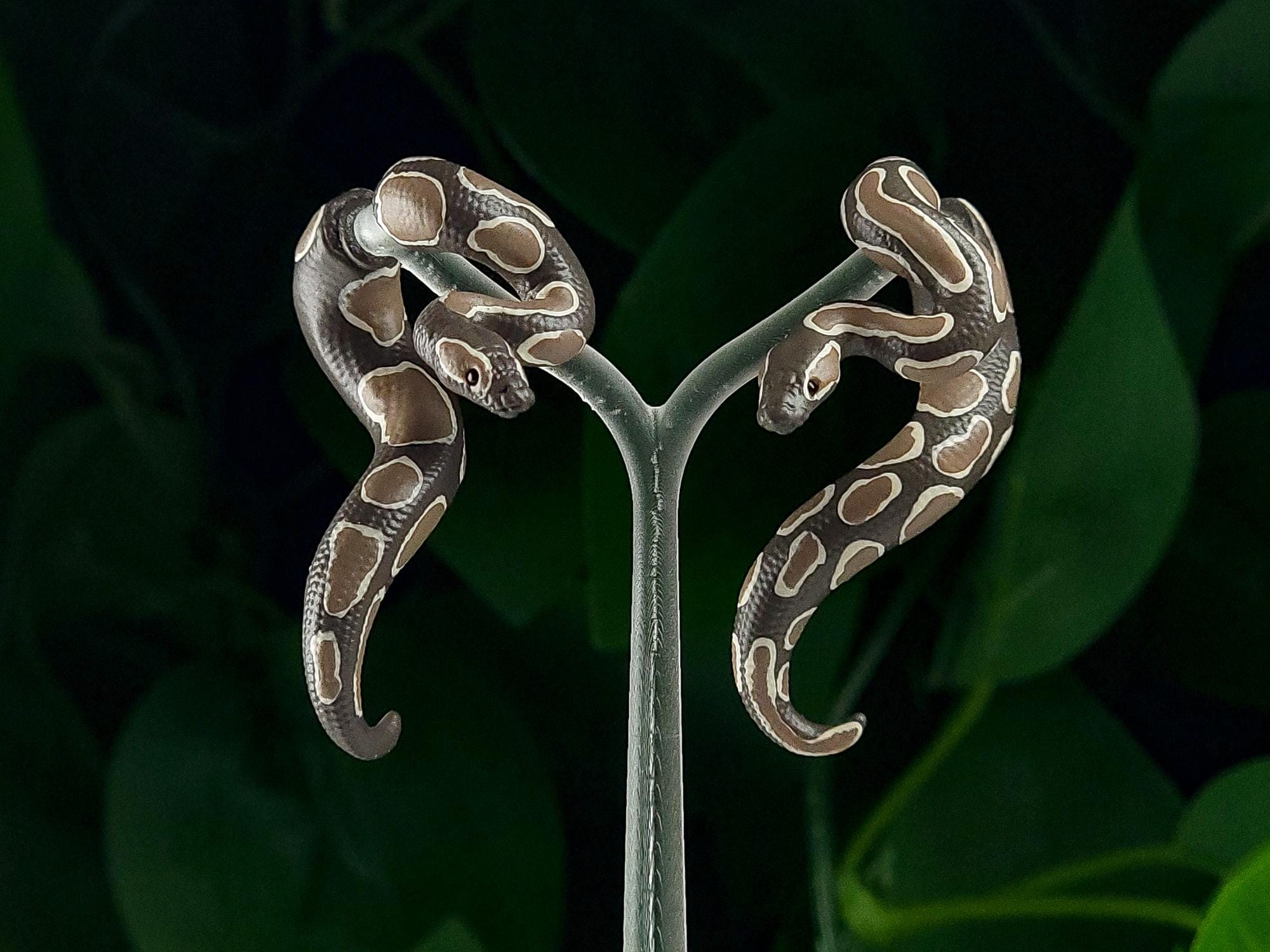 NEW & UNWORN Exotic Python Print Enamel Teardrop Earrings ?? Acrylic Python Snake Statement Earrings – St. Armands  main image 3