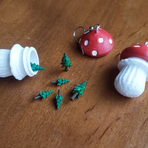 Mushroom Container Earrings Frog Add-On Option 3D Printed Store Items Inside image 7