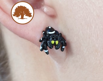 Hand Painted Jumping Spider Earrings | 3D Printed