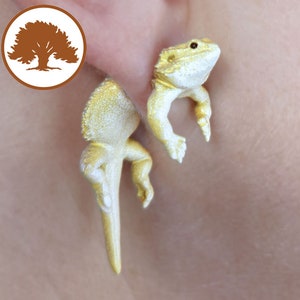 Hand Painted Bearded Dragon Earrings | 3D Printed