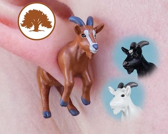 Pendientes de cabra pintados a mano / Impresos en 3D