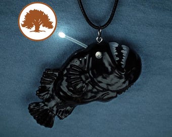 Collar de pez rape / Impreso en 3D / Luz a batería