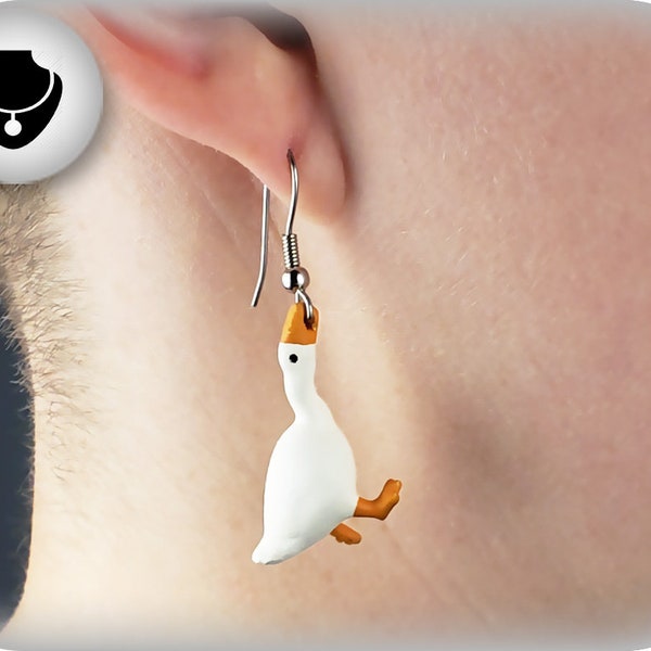 Goose Earrings | 3D Printed | Hook Earring