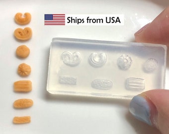 Silicone Mold, Miniature Danish Butter Cookie Mold For Clay / Resin Crafts, (Assorted designs) - Butter Cookies Mold for Fake Food Making