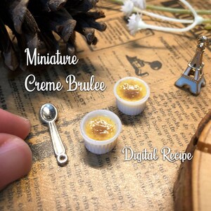 Miniature Crafts - Creme Brulee in Ramekin Fake Food Crafting Digital Instructions Guide Step-by-Step Manual PDF Download File Recipe