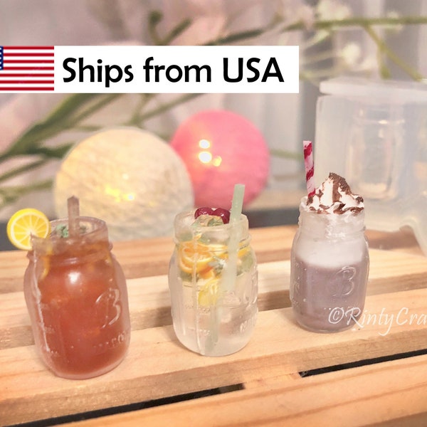 Silicone Mold 3D Mason Jar Glass Mold High Quality Silicone, for UV Resin, Epoxy, Made in Japan