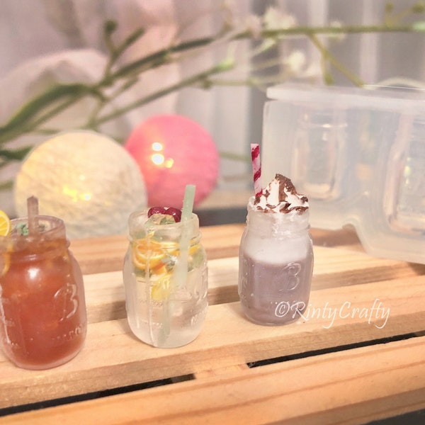 Silicone Mold 3D Mason Jar Glass Mold High Quality Silicone, for UV Resin, Epoxy, Made in Japan