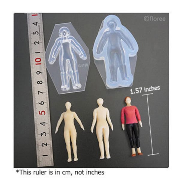 Silicone Mold, 1/28 Scale Miniature Human Mold, Miniature Female Human Mold, for Diorama and Figure Modeling Original Floree Mold