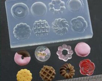 Moule en silicone, moule à macaron, gaufre, bonbons, moule à beignets, moule à biscuits, moule alimentaire miniature, pour résine UV et argile, convient au bouton d'accueil de l'iphone