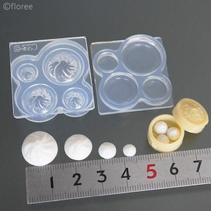 Silicone Mold, Steamed Bun Mold, Miniature Chinese Bun Mold for Dollhouse Miniature Fake Food, Use with UV Resin / Polymer Clay Floree