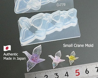 Silicone Mold, 3D Paper Crane Mold (2 Sizes), Authentic Made in Japan (for UV Resin, Polymer Clay and Jewelry Charm Making)