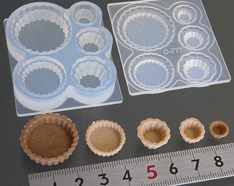 Silicone Mold, Tart Base Mold - for Miniature Fake Food, Polymer Clay and UV Resin - Authentic Made in Japan