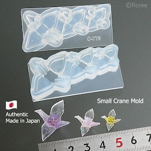 Stampo in silicone, stampo per gru di carta 3D (2 misure), autentico Made in Japan (per resina UV, argilla polimerica e creazione di ciondoli per gioielli)