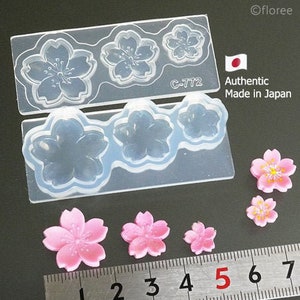 New 2021 3D Miniature Sakura Flower Silicone Mold (With Centre Detailing), Cherry Blossom Mold (for UV Resin, Polymer Clay)