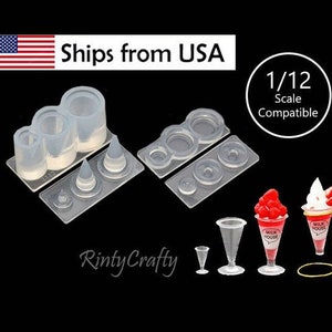 Silicone Mold, Tall Glass Mold, Cafe Parfait Dessert Glass Mold, 1:12 Scale Dollhouse Food Authentic Nisshin Mold From Japan 1113