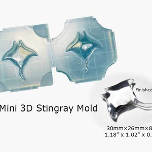 Silicone Mold, 3D Manta Ray Mold, Two-Part Mold, for UV Resin / Epoxy, Polymer Clay - Handmade in Japan