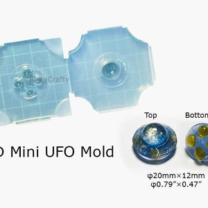 Silicone Mold, 3D Mini UFO Mold, Two-Part Mold, for UV Resin / Epoxy, Polymer Clay - Handmade in Japan
