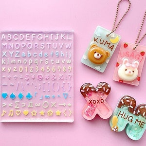All-in-One Mini Alphabet Mold, Capital Letters + Small Letters Molds and Symbols - For Polymer clay, UV Resin, Make customized Names