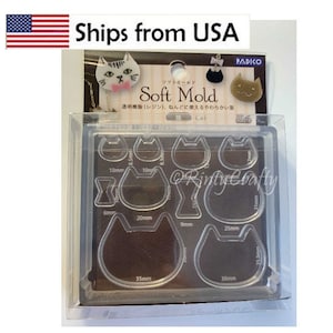 Padico Silicone Cat Mold Meow Mold Cute Cat Kitty Mold for Polymer Clay, Resin Clay, UV Resin From Japan
