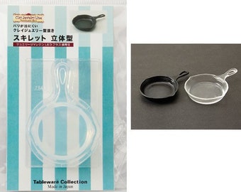 Silicone Mold Skillet Mold (L Size) Frying Pan Mold From Japan Miniature Dollhouse Food and Utensils, for UV resin / Polymer Clay