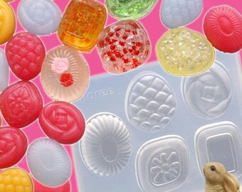 Silicone Push Mold Flexible Resin Clay Candy Food A446 Resin Big Flower Candy 