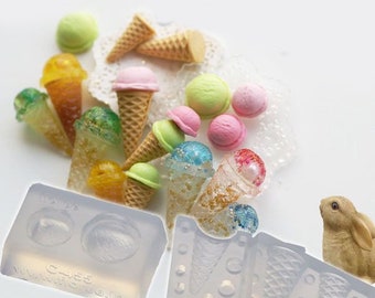 Silicone Mold 3D Ice Cream Cone Floree Soft Mold for UV Resin, Polymer Clay, Resin clay from Japan