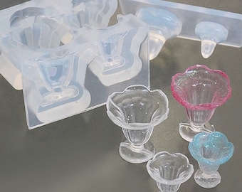 Silicone 3D Mold, Parfait Mold, Dessert Tall Glass Mold, Transparent Glass mold, Dollhouse Supplies For Polymer Clay, UV Resin