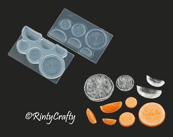 Silicone Mold Orange Fruit Slice Mold Citrus Fruits for Miniature Dessert, for UV Resin / Air Dry Clay From Japan