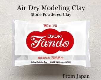 Japan FANDO Clay (Stone Powder Clay in White) Air Drying Type, 350g / 12.3 ounces, for Clay Modeling, Authentic Direct from Japan