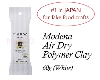 JAPAN Modena Air Dry Polymer Clay 60g from Japan WHITE - #1 in Japan for Making Miniature Fake Food Charms (No Baking Required)