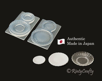 Silicone 3D Plate Mold, 1:12 S and M Size, Frill Edges Plate Mold, Plates Miniature Dollhouse Supplies From Japan for Dollhouse Food