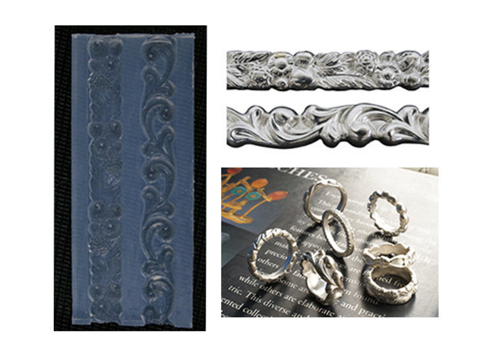 Silicone Mold Silver Ring Mold for Silver Clay Wave Pattern Etsy