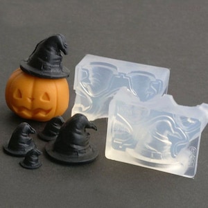 Moule en silicone, moule d&#39;Halloween, moule de chapeau de citrouille, moule de chapeau de citrouille d&#39;oie, pour résine UV, pâte polymère, pâte de résine.