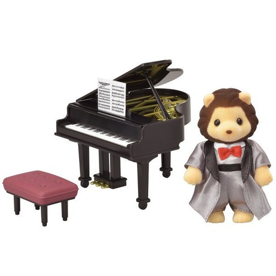 sylvanian families piano and desk set