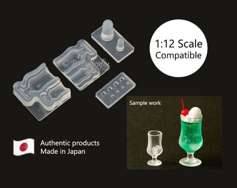 Silicone Mold 1:12 Scale Compatible 3D Miniature Soda Ice Drink Cup with Ice Cubes for Dollhouse, for UV resin Crafts