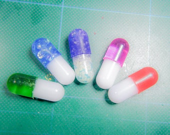 Capsule Pill Silicone Mold, Resin Charms, Accessories, 3D Two Part Mold