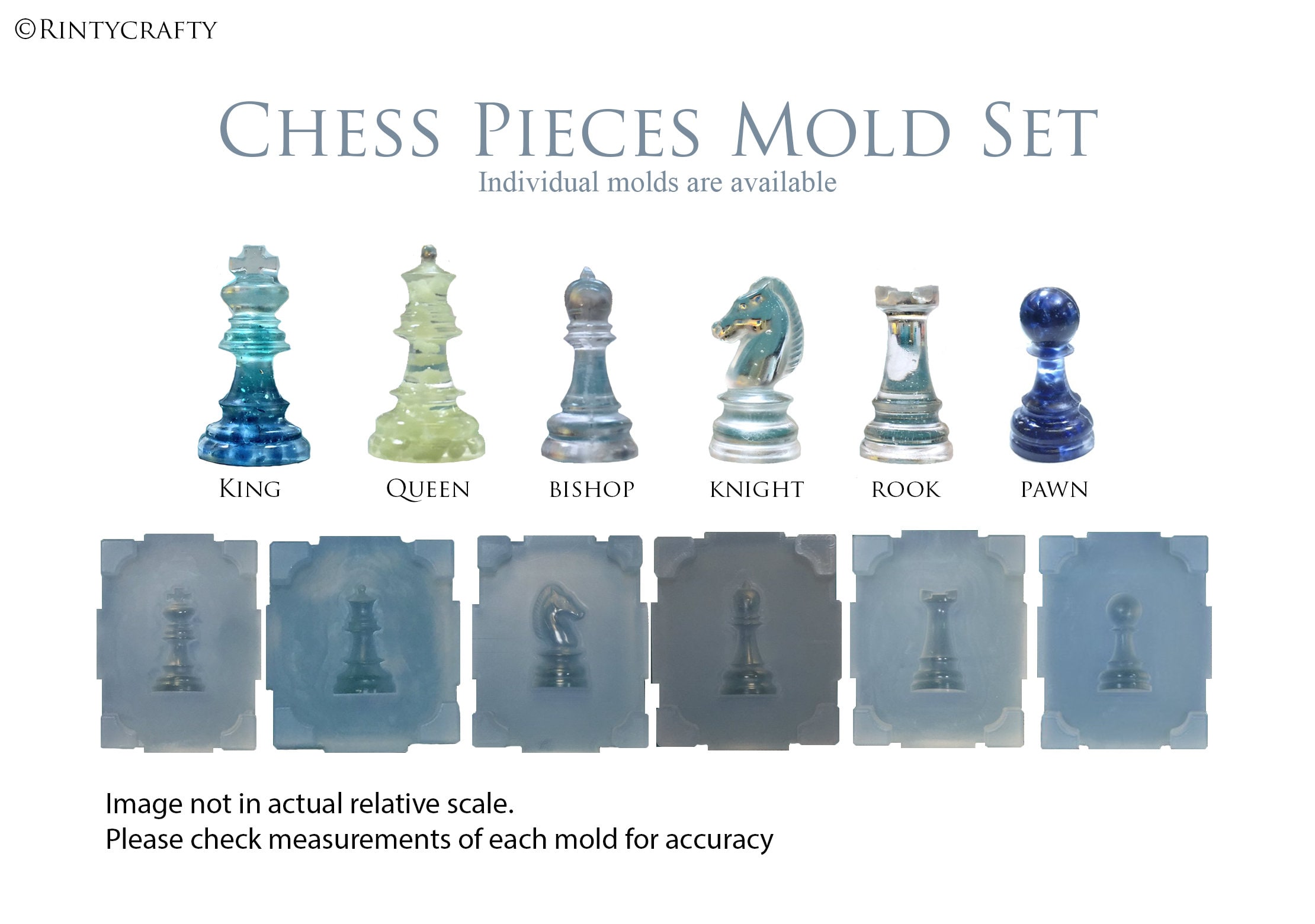 Chess Silicone Mold (16 Cavity), International Chess Set Mould, Clea, MiniatureSweet, Kawaii Resin Crafts, Decoden Cabochons Supplies