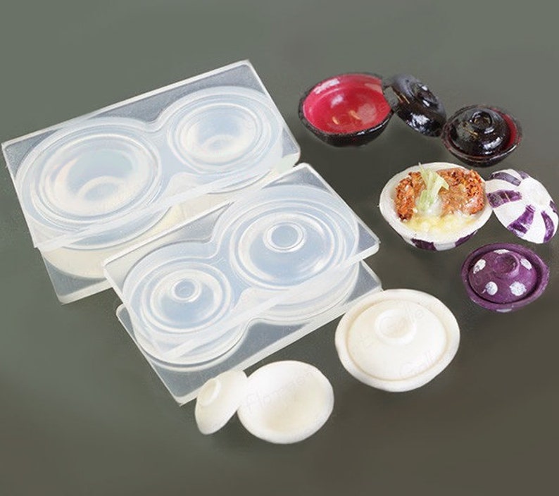 Silicone Mold 3D Bowl with Lid Round Porcelain Food Dish Small Etsy