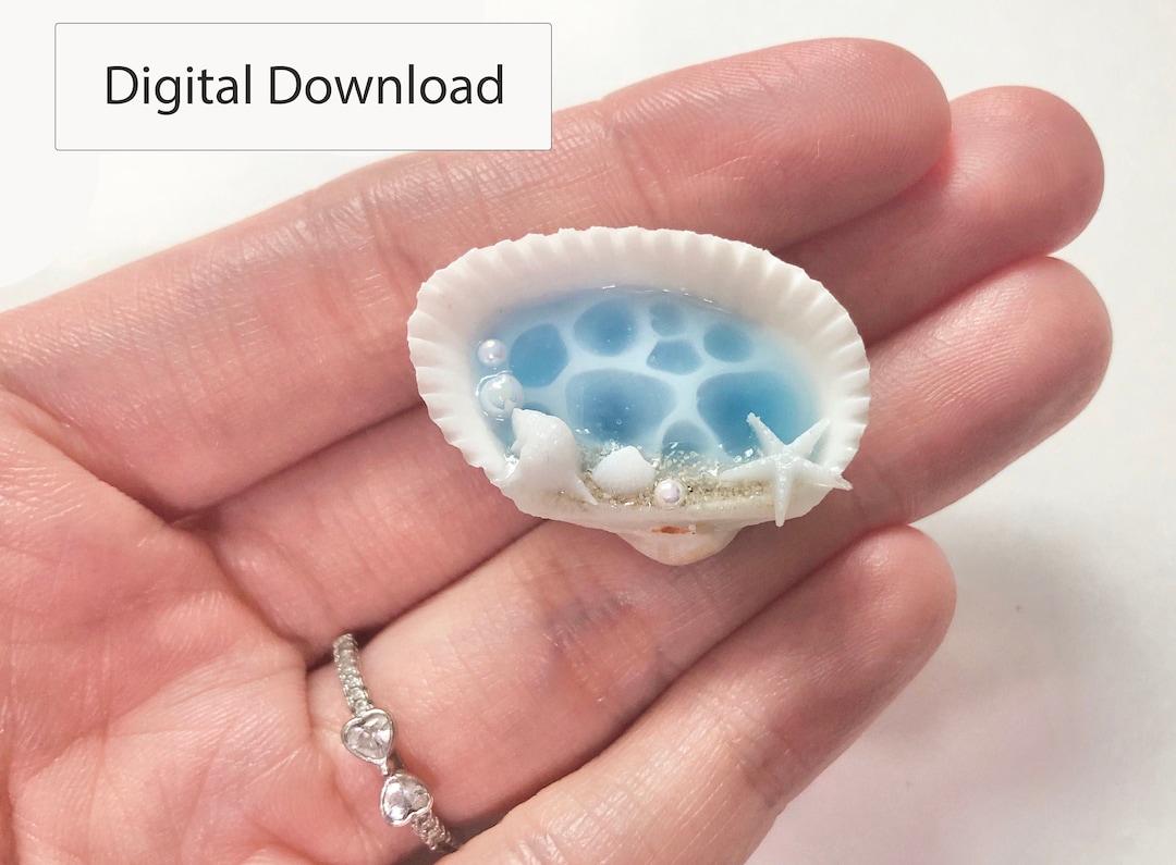 How to Make - Miniature Ocean in a Shell Charm Instructions Guide Step ...