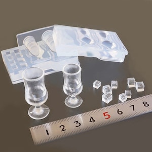 Silicone Mold 3D Miniature Soda Ice Drink Cup with Ice Cubes for Dollhouse, for UV resin Crafts