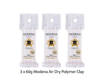 Set of 3x 60g White Modena Clay Air Dry Polymer Clay Japan from Japan WHITE - Figurines / Doll / Flower / Miniature Food