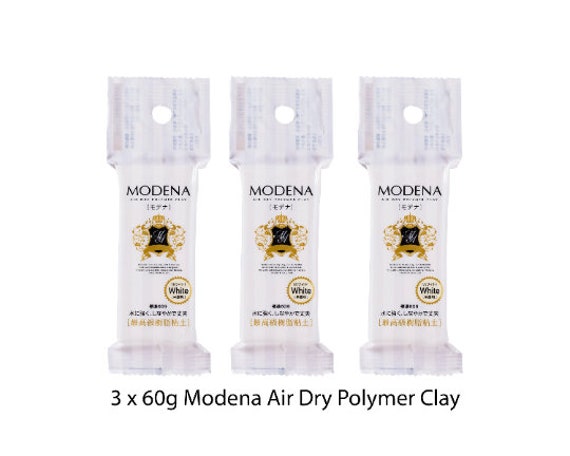 Set of 3x 60g White Modena Clay Air Dry Polymer Clay Japan From Japan WHITE  Figurines / Doll / Flower / Miniature Food 