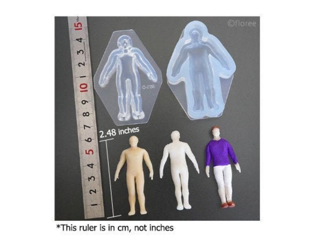 Silicone Mold, 1/28 Scale Miniature Human Mold, Miniature Male Figure
