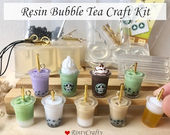 Limited Stocks - Resin Bubble Tea Crafting Box, Crafting Kit with Silicone Mold and Accessories, Authentic Made in Japan