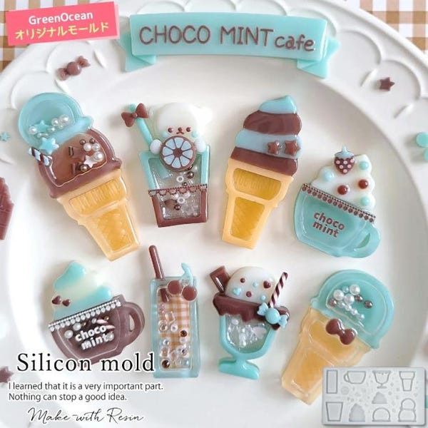 Molde de silicona, juego de moldes para cocteleras de helado, moldes para cocteleras, resina y arcilla, procedente de Japón.