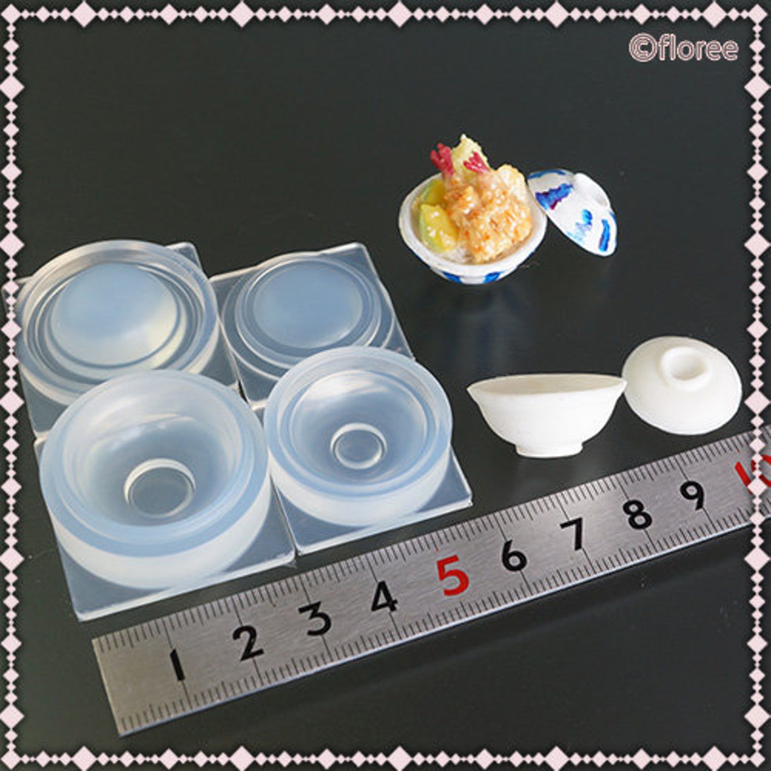 Silicone Mold 3D Bowl with Lid Round Porcelain Food Dish Big Etsy