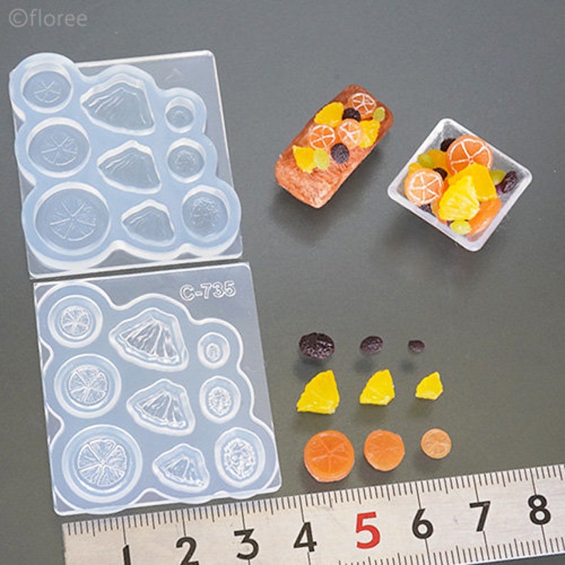 Silicone Mold Miniature Fruits Mold Orange Pineapple Raisin Etsy