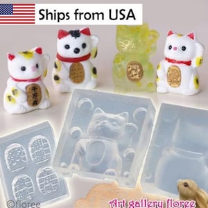 Silicone Mold, 3D Fortunate Cat Mold, Manekineko Mold, Original Floree Mold from Japan